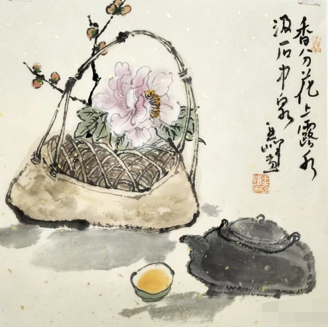 国画欣赏:国画小品茶文化,人生的智慧——静