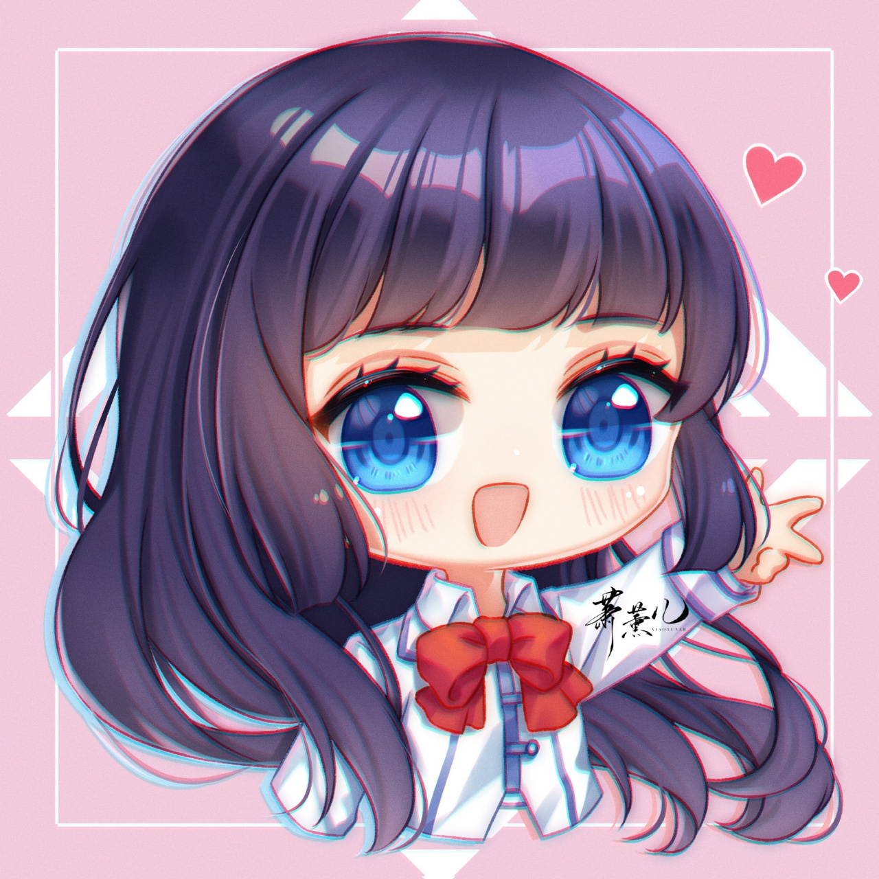 好一对青梅竹马的情侣头像,两个字,般配～ 啊～还是漫画版的萧薰儿