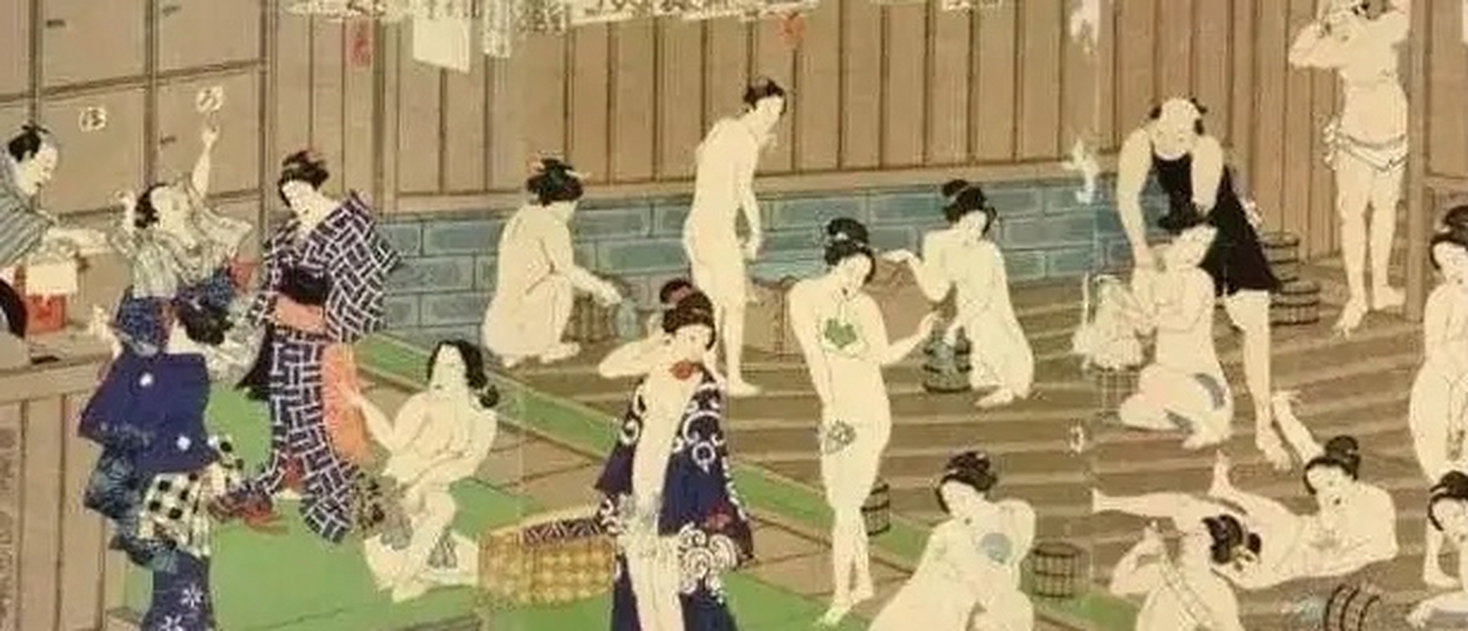 1900年,日本澡堂男女混浴,赤裸相对但丝毫不觉得尴尬!