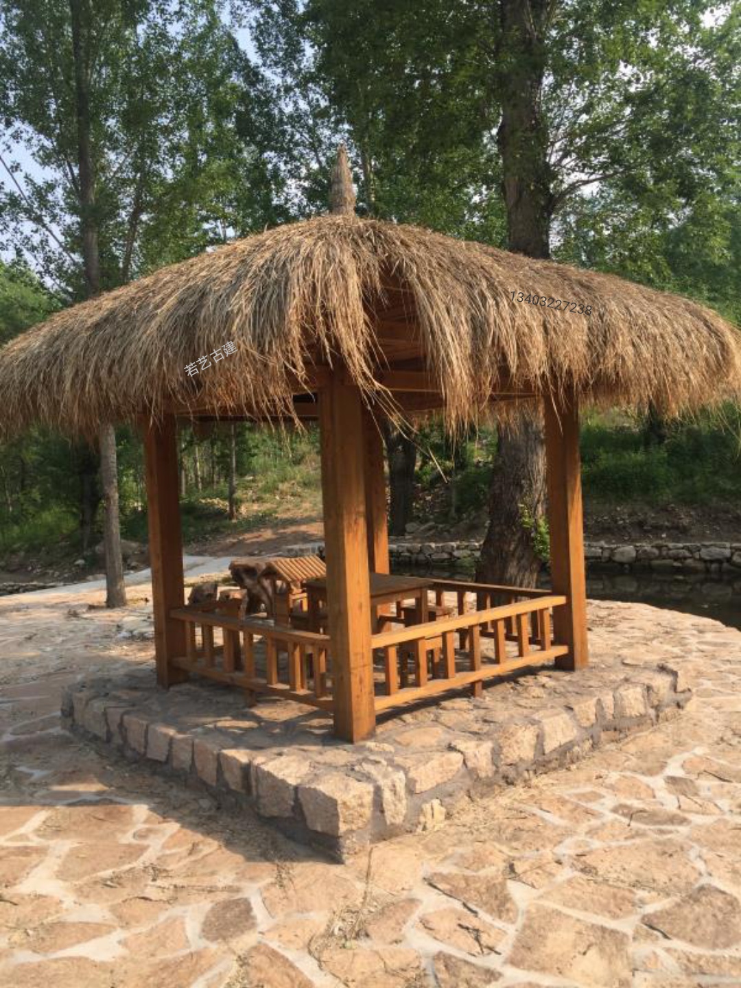 仿古茅草亭,观景凉亭设计施工