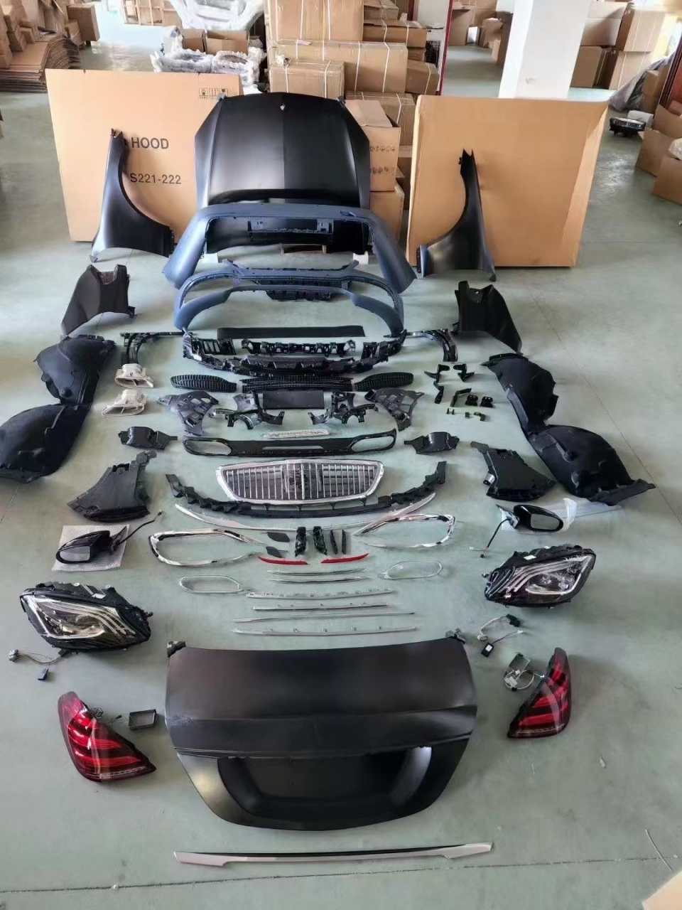 奔驰s w221升级w222新款包围 67想老改新的可以瞅瞅  改完现百万