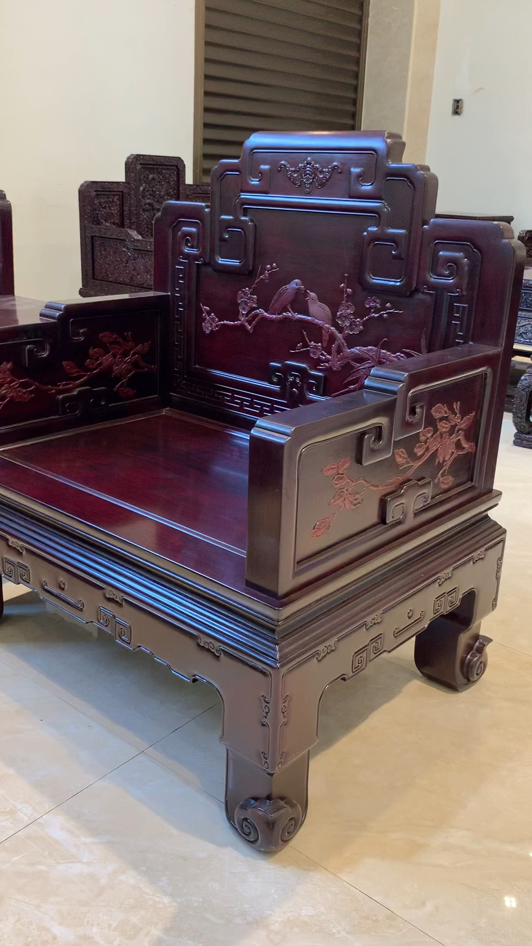 精品国宾款西番莲沙发,精雕喜上眉梢