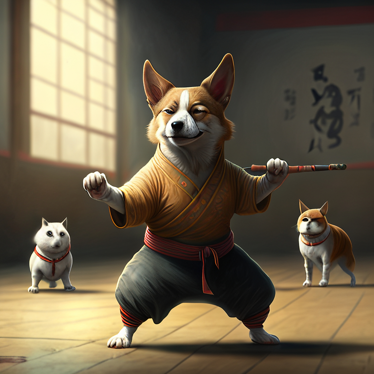 ai绘画之会功夫的狗!#百度文心一言来了