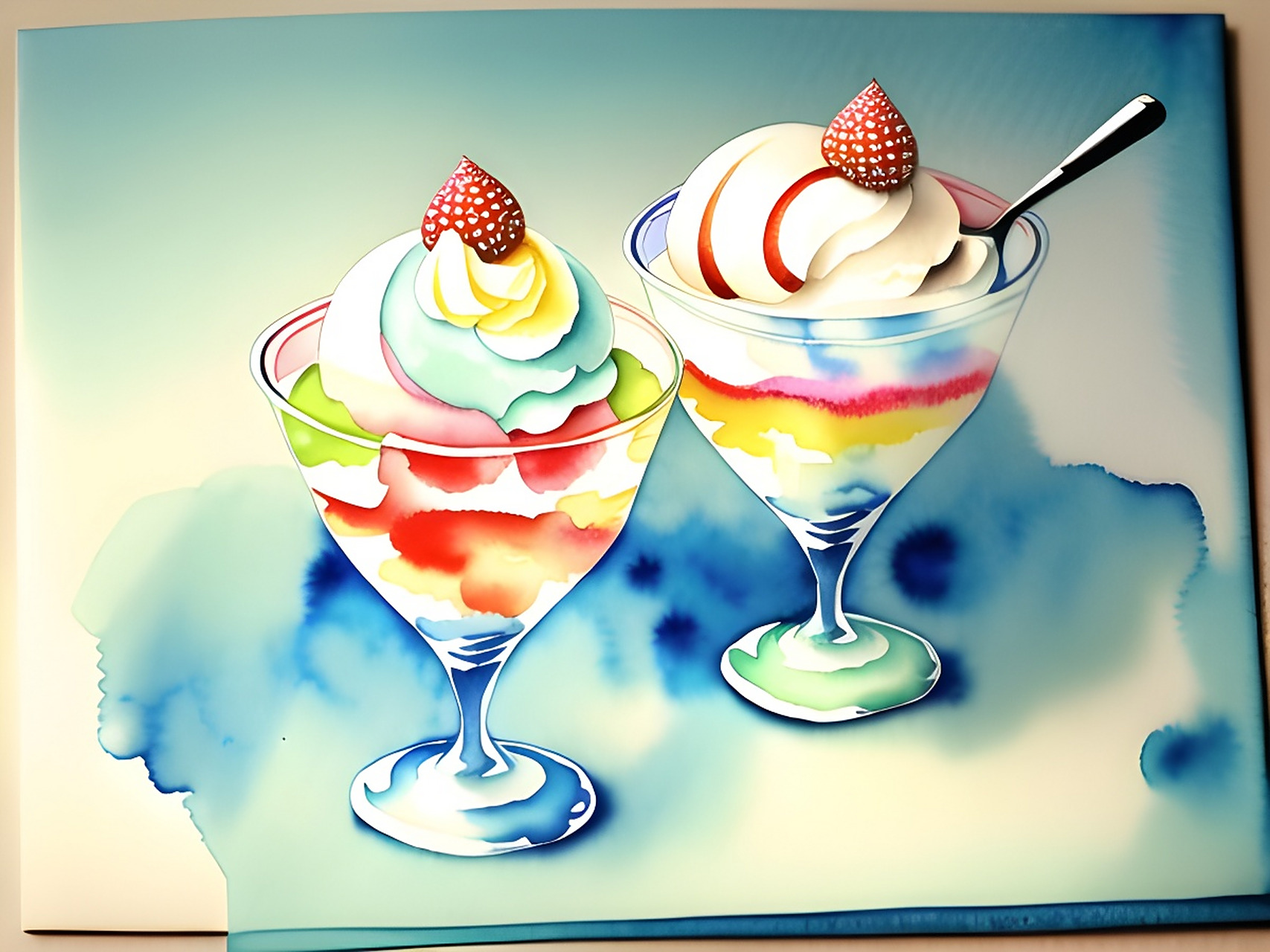 冰淇淋壁纸[比心][比心] #二次元美图#  #冰淇淋#  #百度ai绘图黑科技