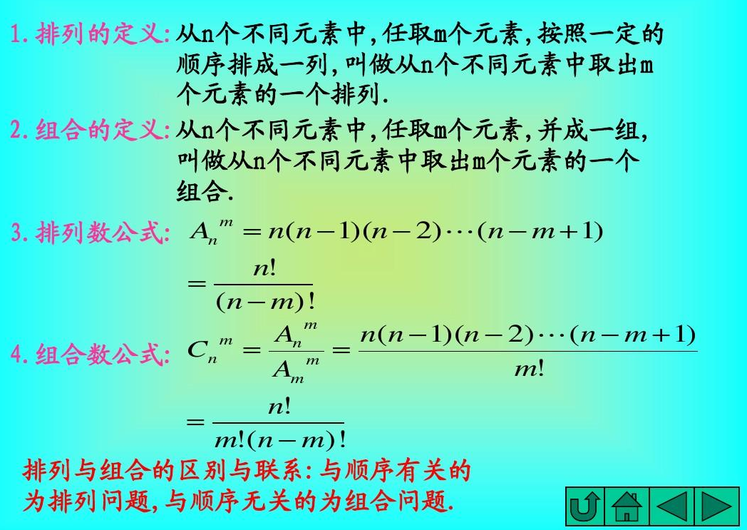 a和c的排列组合公式的区别