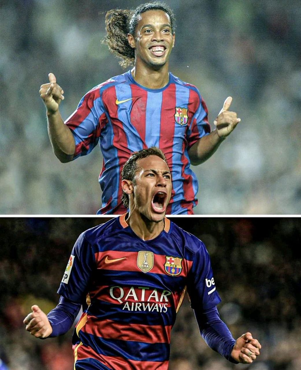 小罗在个人媒体发布了和内马尔的合照,并且祝福内马尔好运,这两代巴西