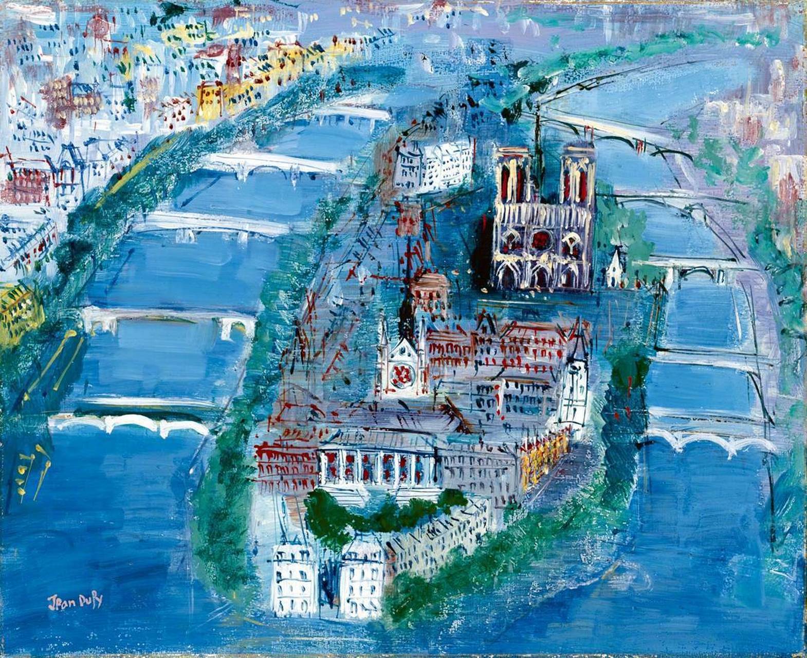 绘画欣赏 巴黎 法国画家 让·杜菲(jean dufy) 676767#插画