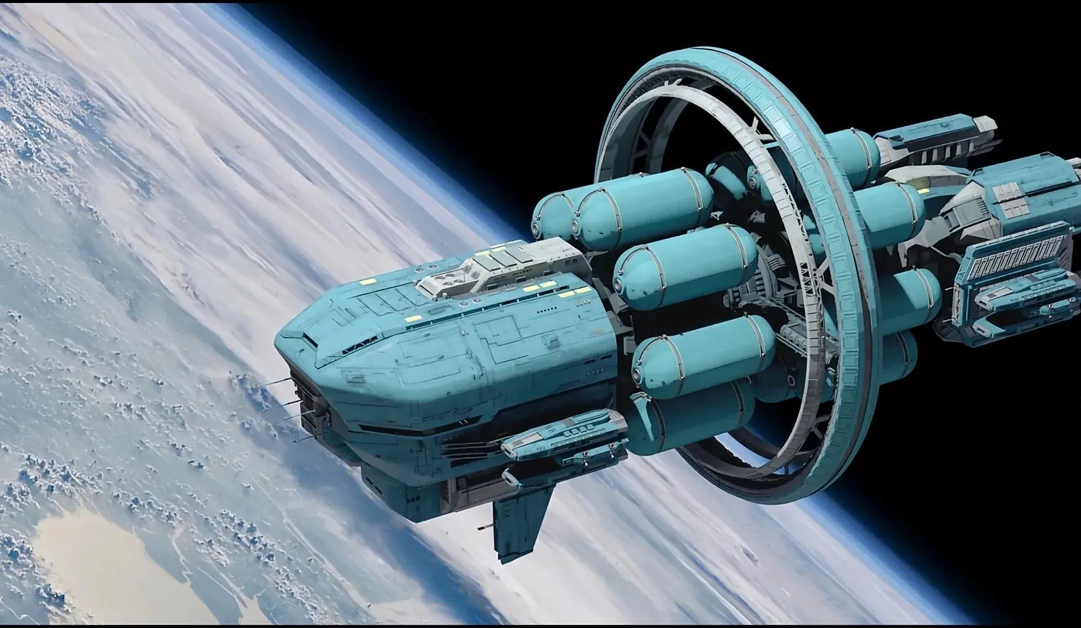 一组展现人类太空战舰的绘画作品,我们的征途是星辰大海.