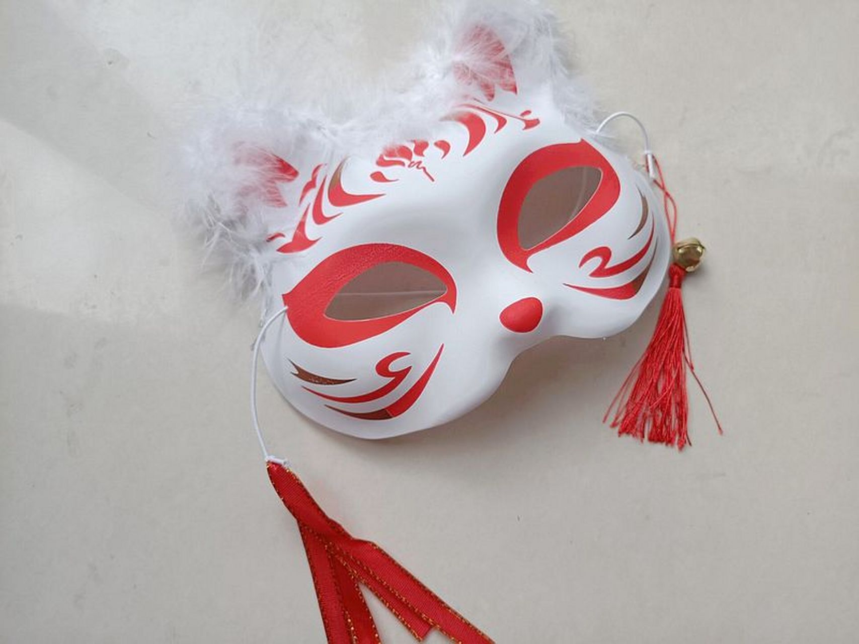 双十一嗨购指南# 狐狸面具半脸,日式和风彩绘  古风汉服,化妆舞会