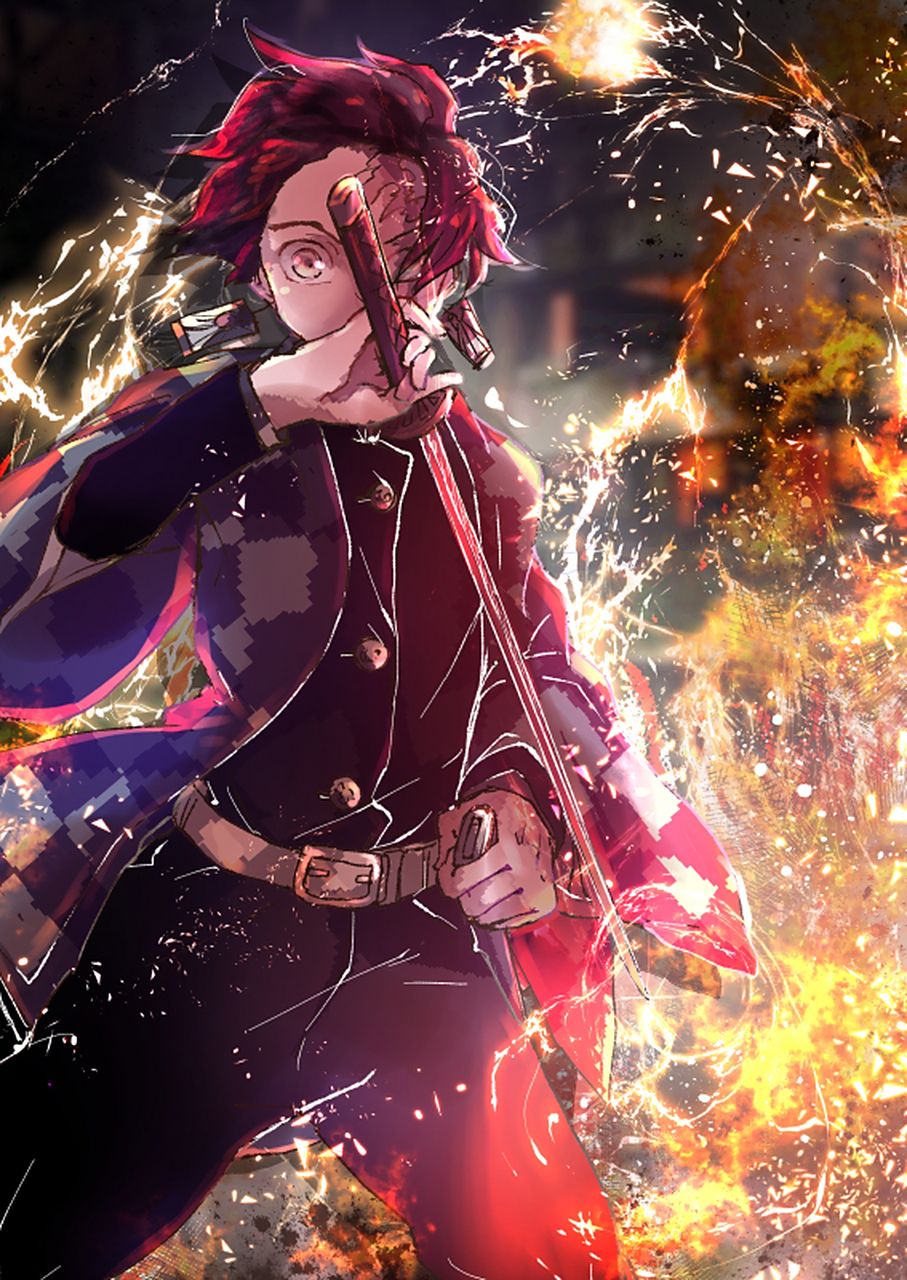 鬼灭之刃# 灶门炭治郎精美壁纸插画#壁纸# #动漫插画欣赏