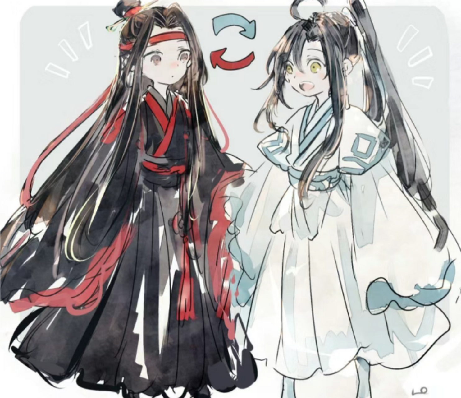 假如忘羡互换衣服 我靠,好可爱#魔道祖师