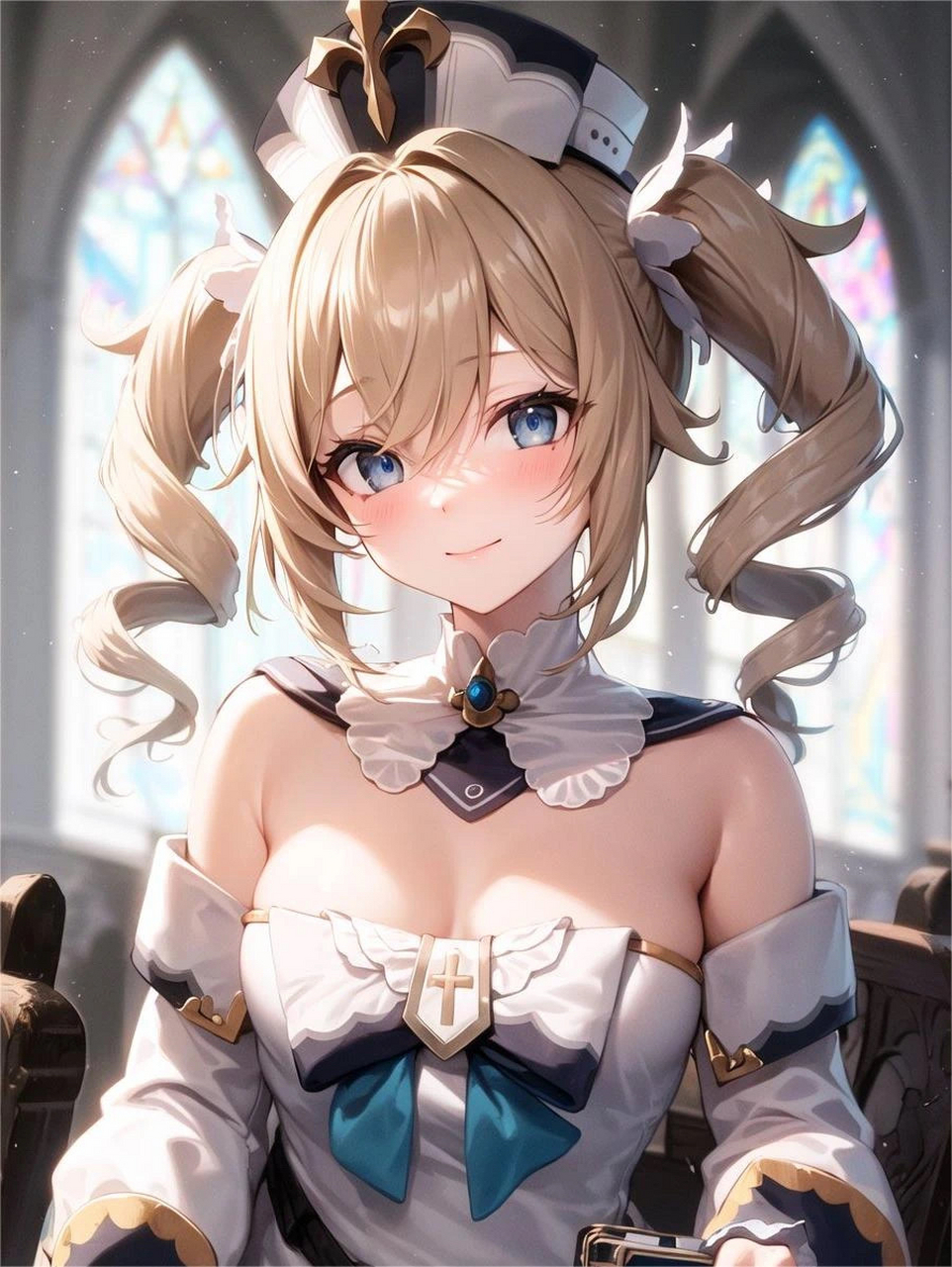 脸红,羞涩起来的芭芭拉,是看到了什么不该看的东西吗[没眼看]#原神