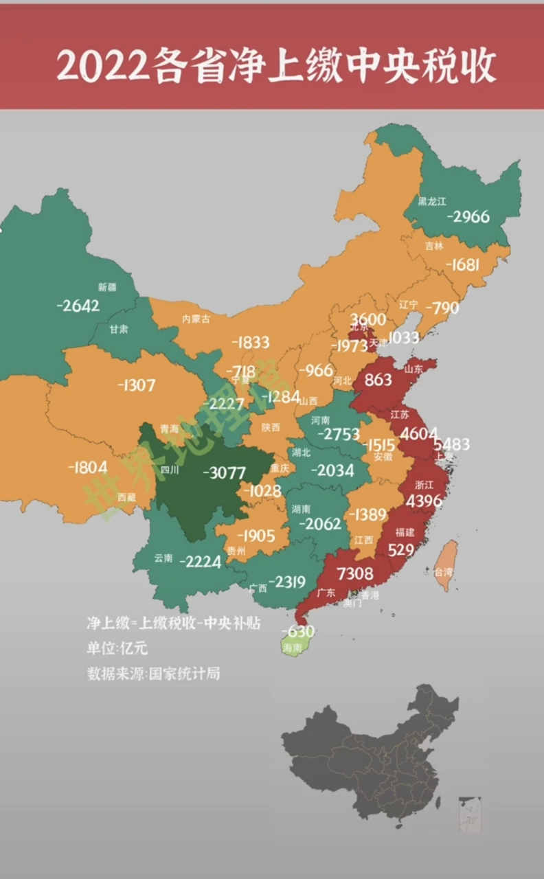 2022年各省市gdp热力地图 各省市财政收入热力地图 各省市净上缴