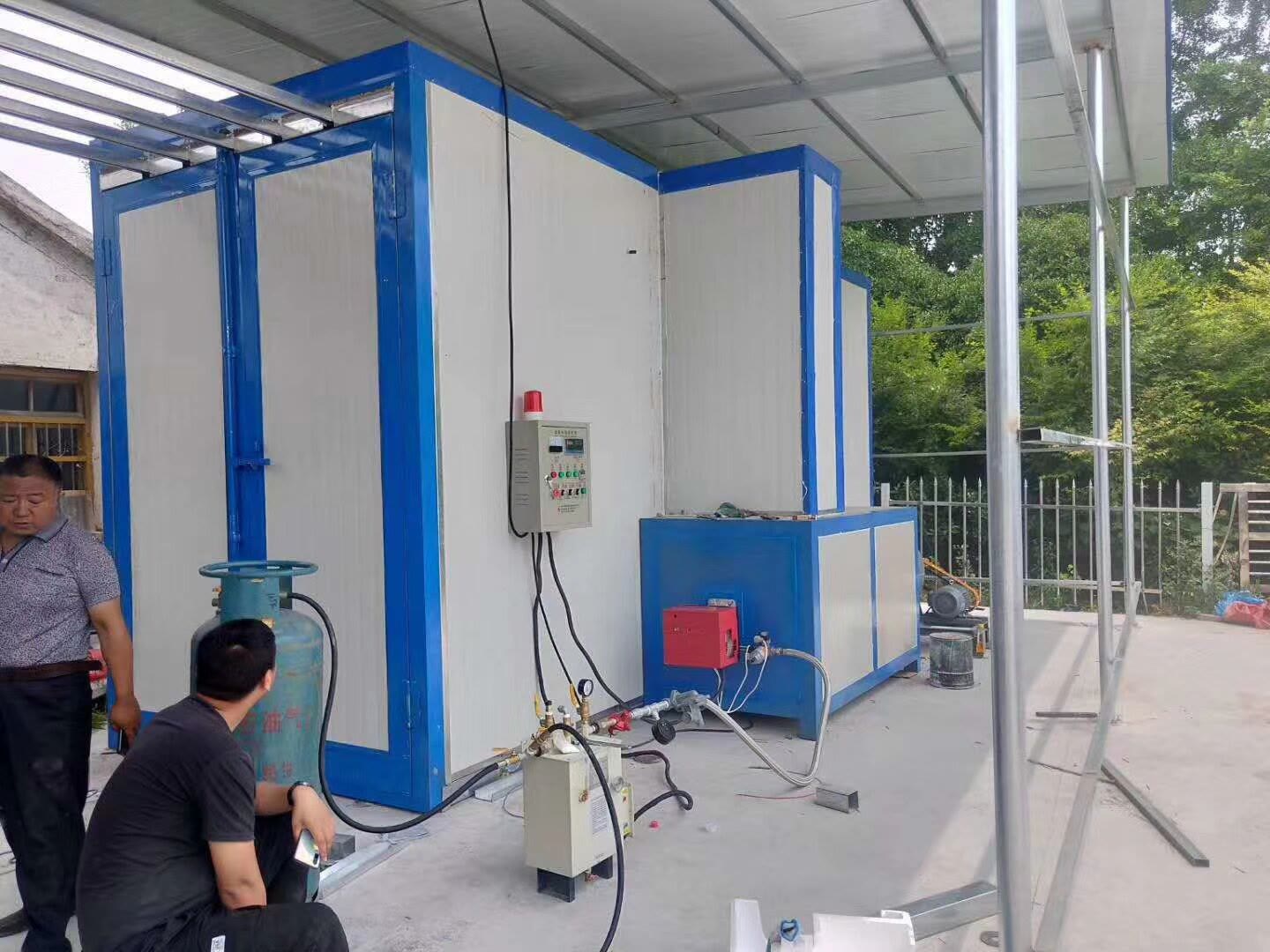 静电喷塑高温房,高温烤漆房,静电喷涂流水线