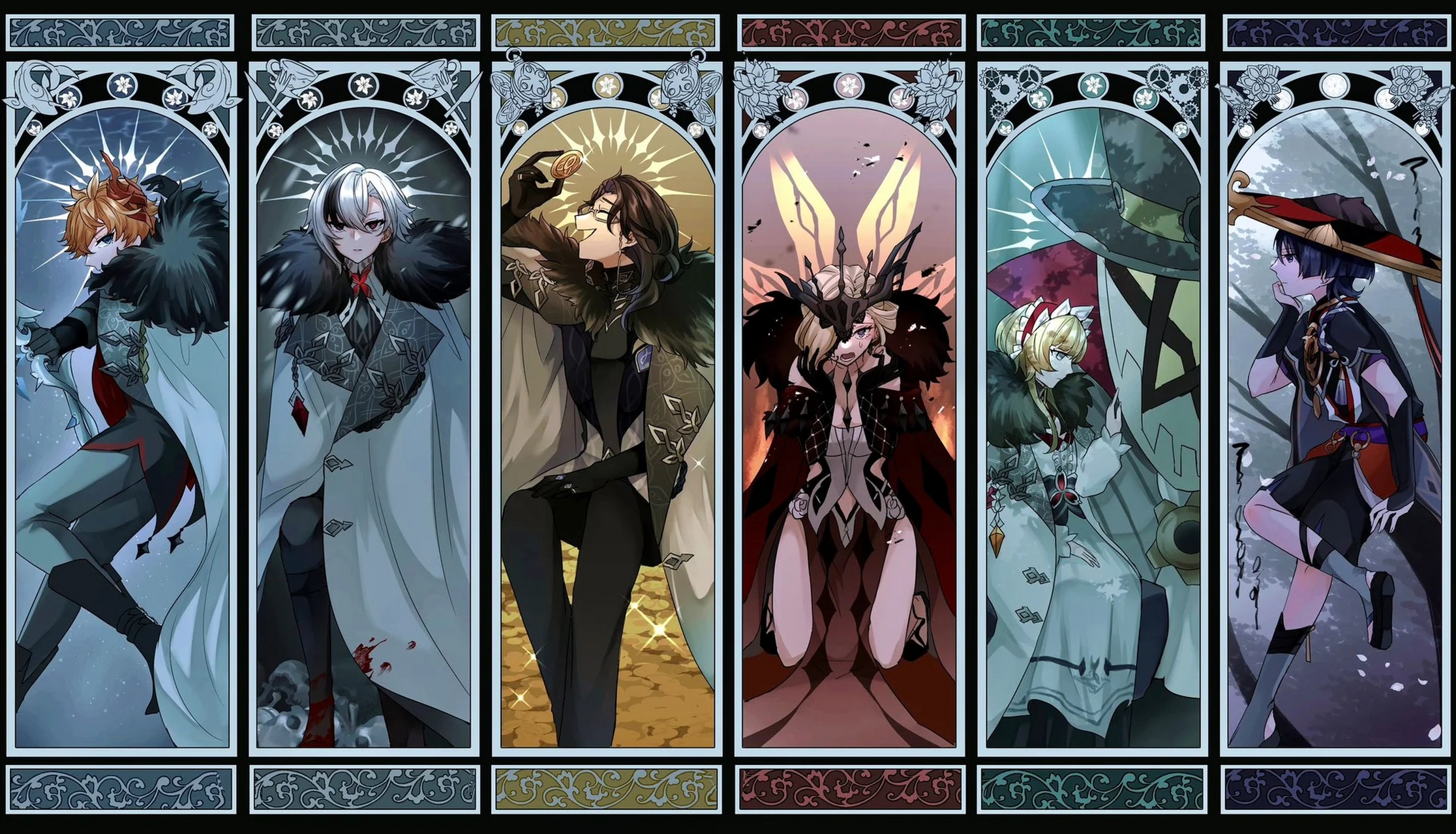 愚人众执行官全员立绘[吃鲸][吃鲸]#原神# #二次元#