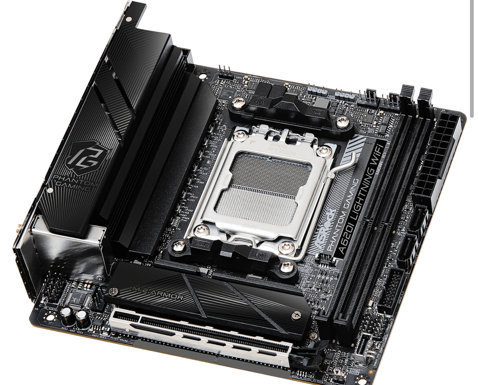 华擎发布全新a620i lightning wifi主板,这是一款采用mini itx板形