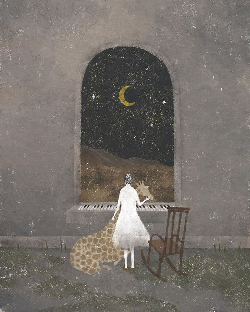 无彩色系配色插画作品 by akira kusaka ​​​ #绘画欣赏