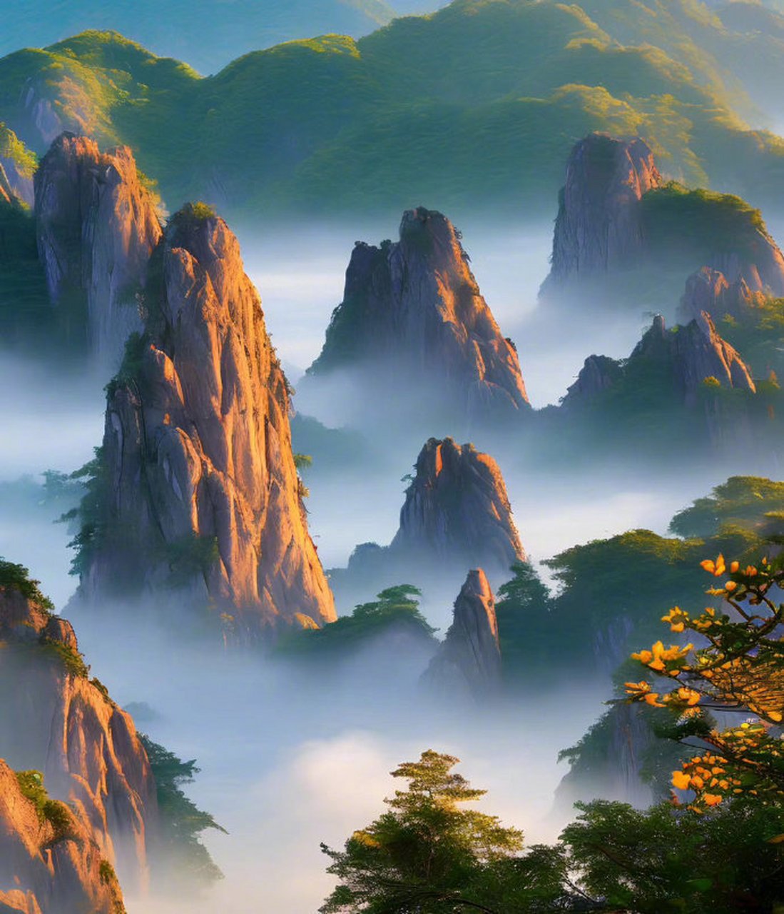 黄山的云海,恍如仙境,每一次的观赏都能感受到大自然的磅礴气势和精妙