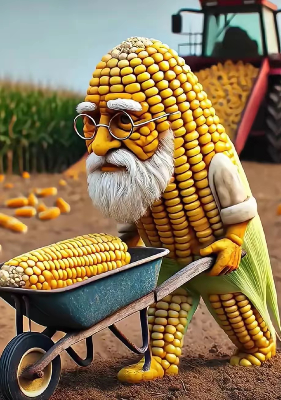 玉米爷爷,这也太可爱了吧,啥都能干,超级热爱生活
