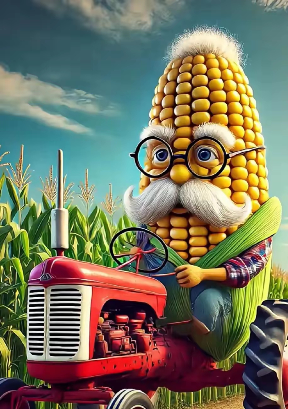 玉米爷爷,这也太可爱了吧,啥都能干,超级热爱生活