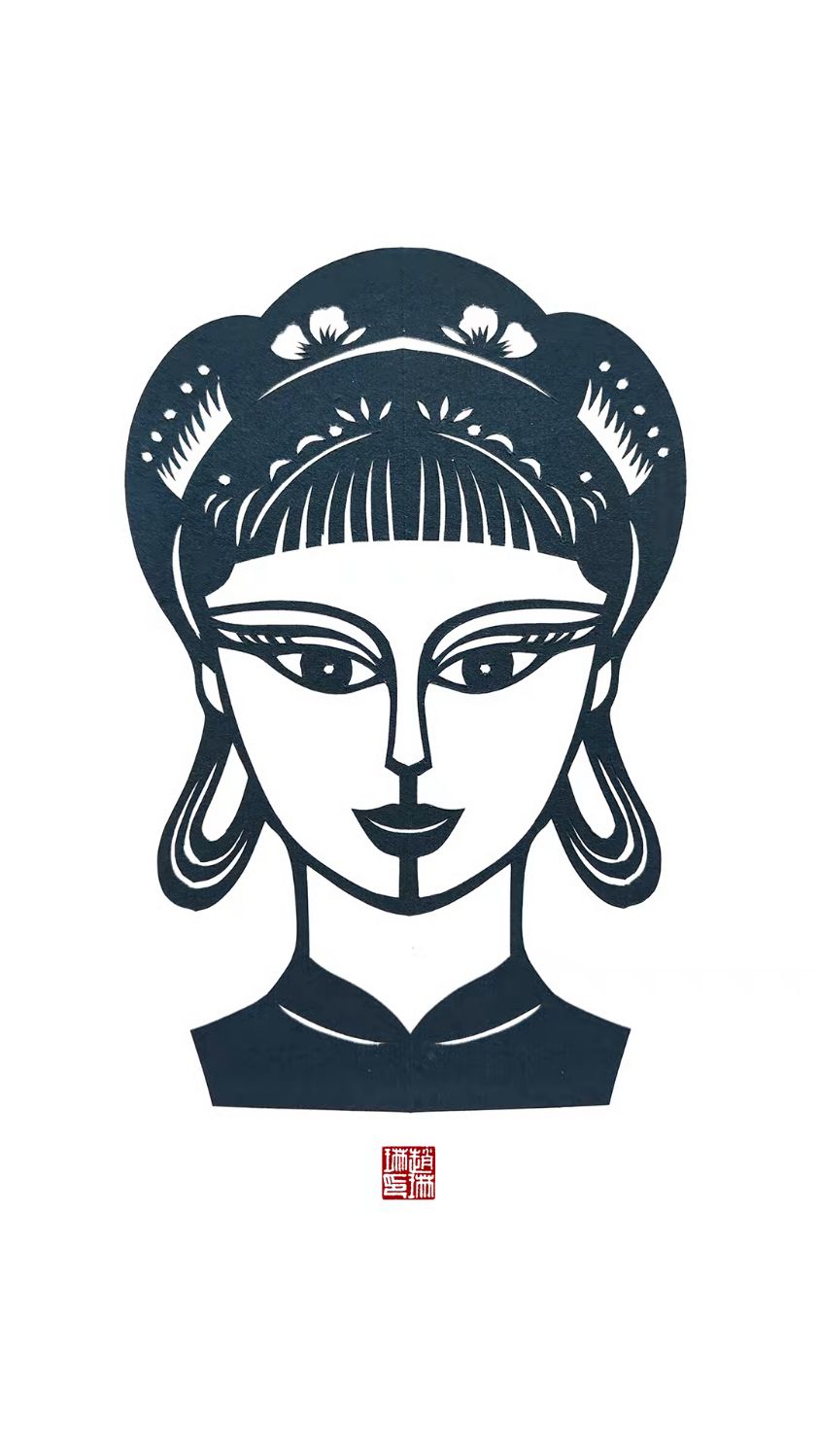 红楼人物剪纸薛宝钗