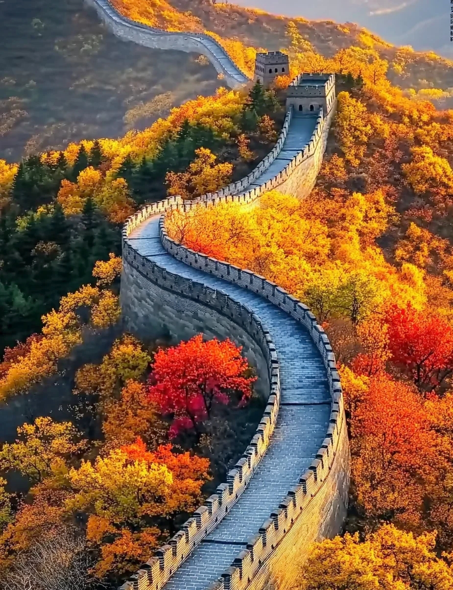 蜿蜒在群山之巅的图片金长城竖版日光照长城金色万里长城手机壁纸手机