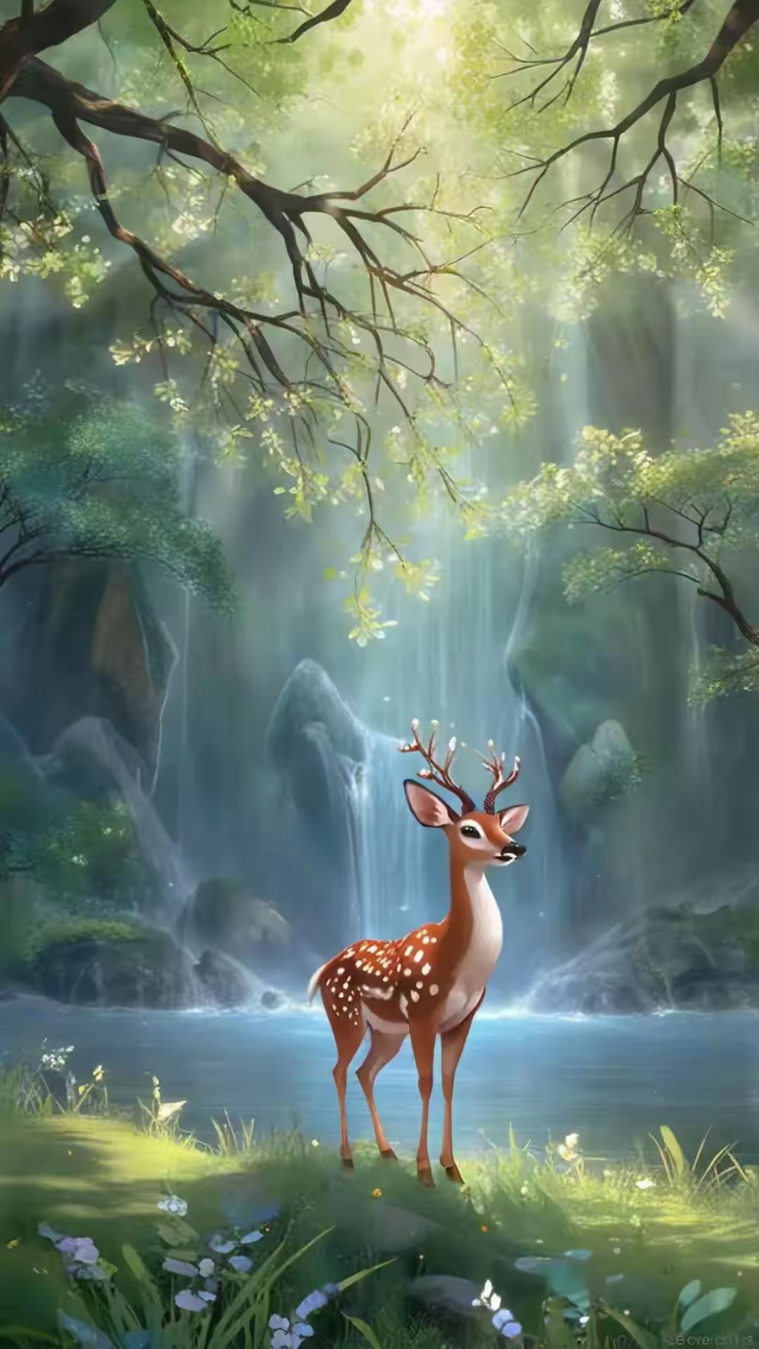 森林里有一只梅花鹿,它那么的豪放自如,犹如一位惊奇的灵异神物,见鹿