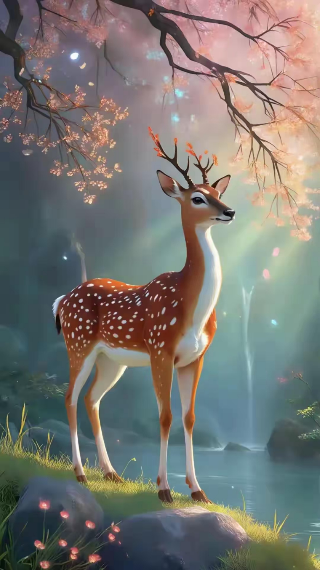 森林里有一只梅花鹿,它那么的豪放自如,犹如一位惊奇的灵异神物,见鹿