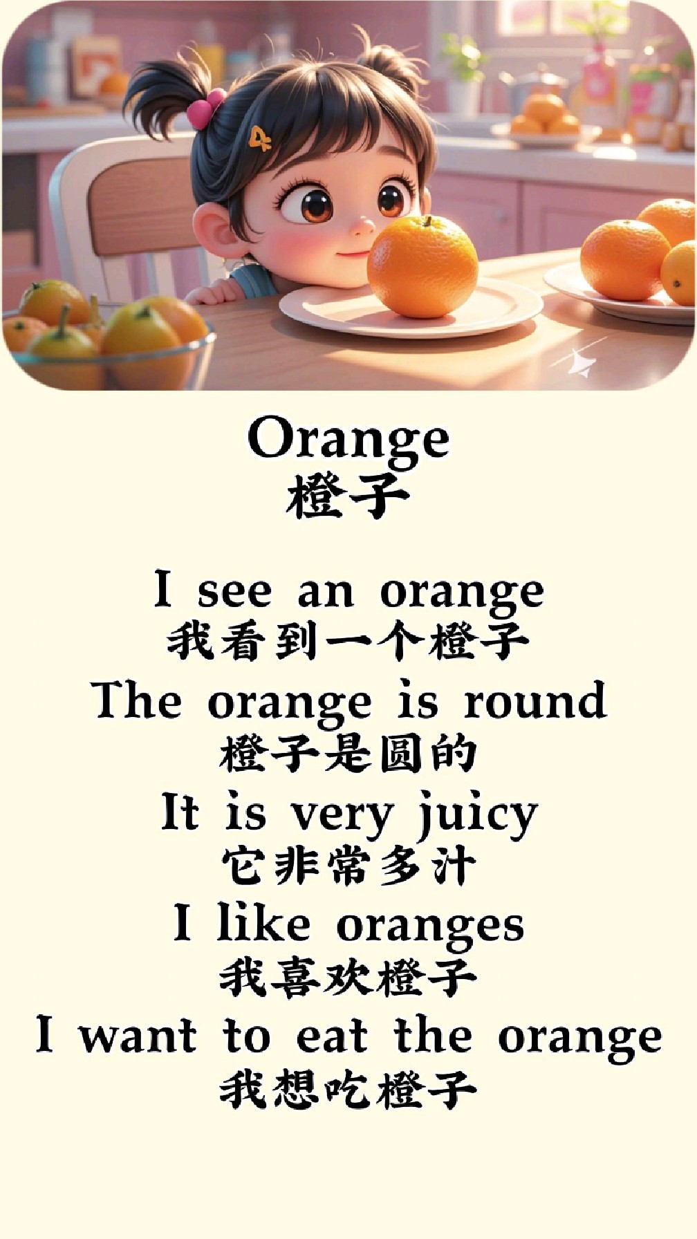 英语启蒙打卡100天‖橙子