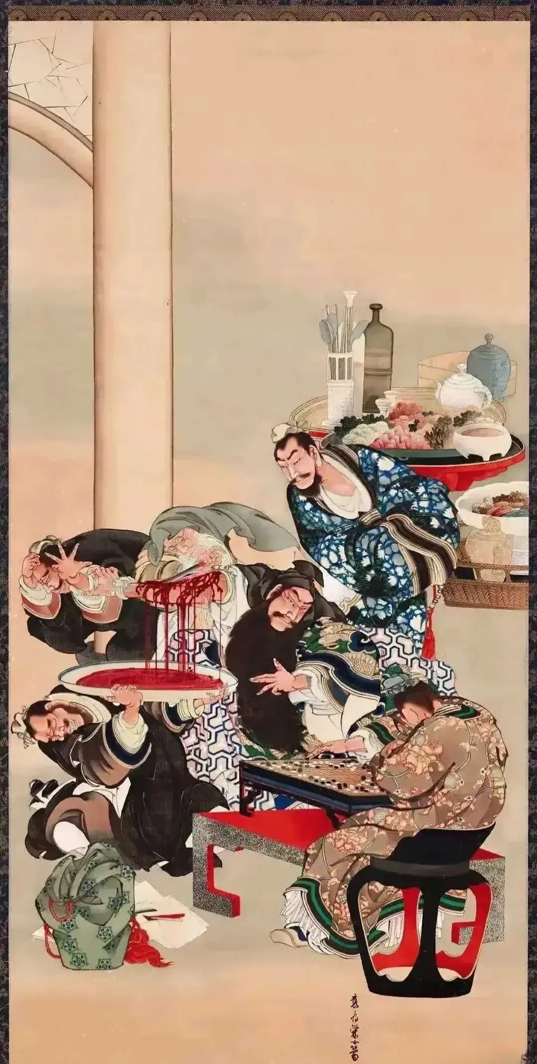 中国版和日本icon版的关羽icon刮骨疗伤图