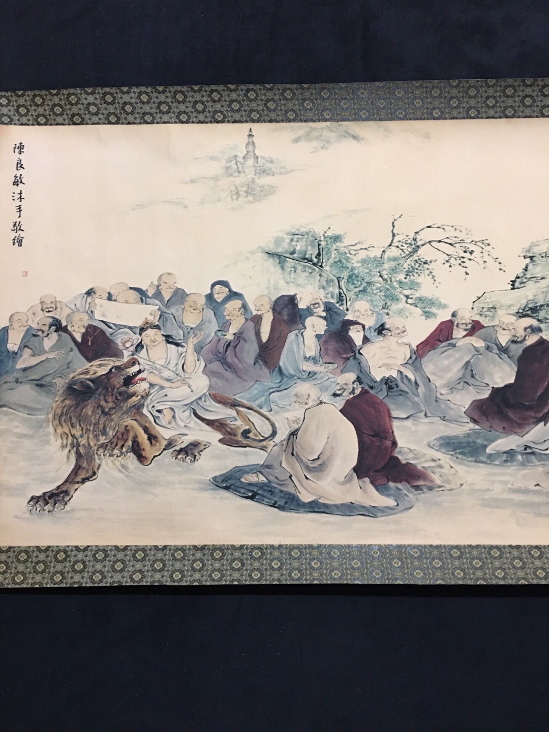 绢布卷轴画 陈良敏五百罗汉尺寸长*宽343cm*70cm需要的联系我