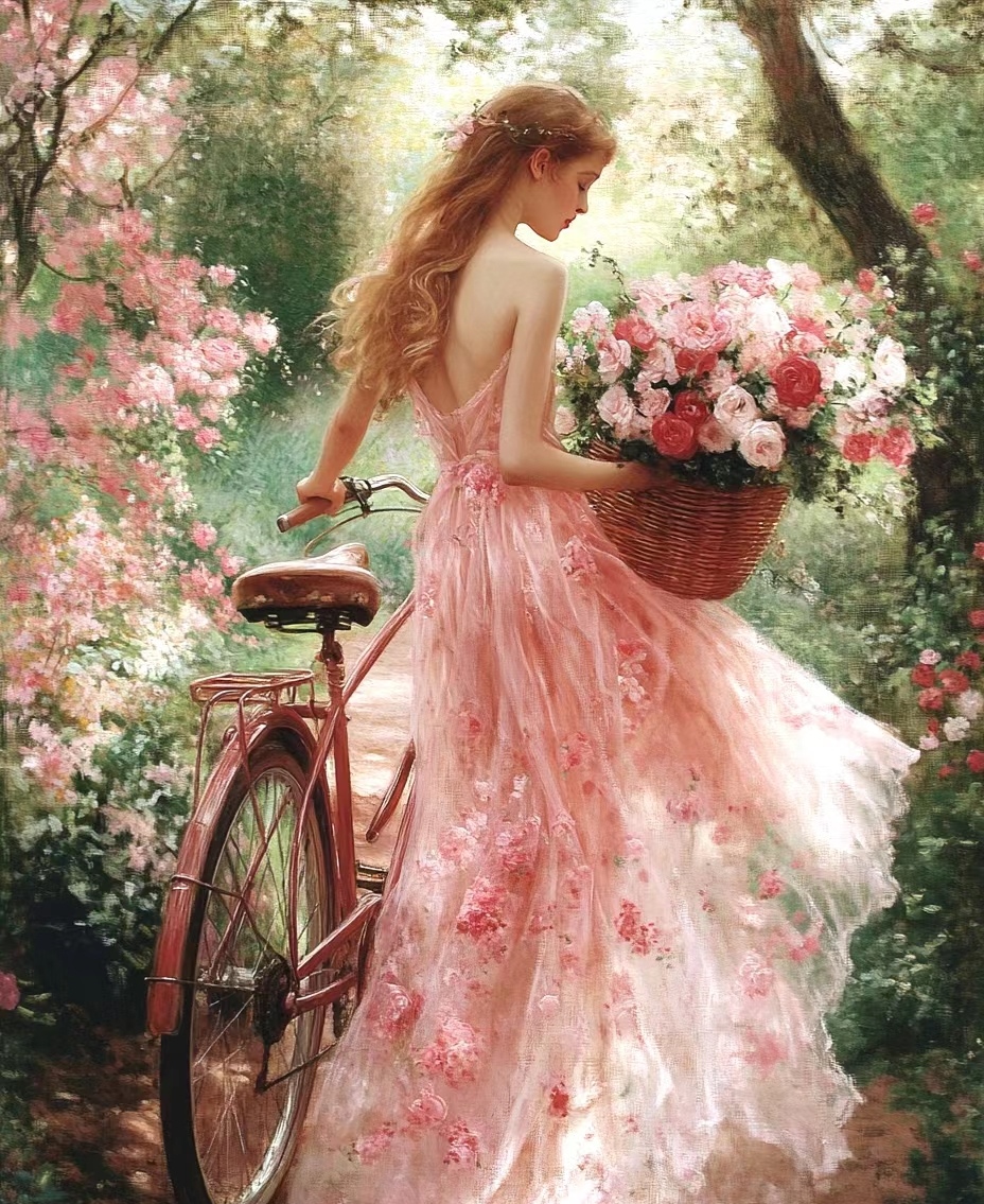 油画欣赏,唯美少女