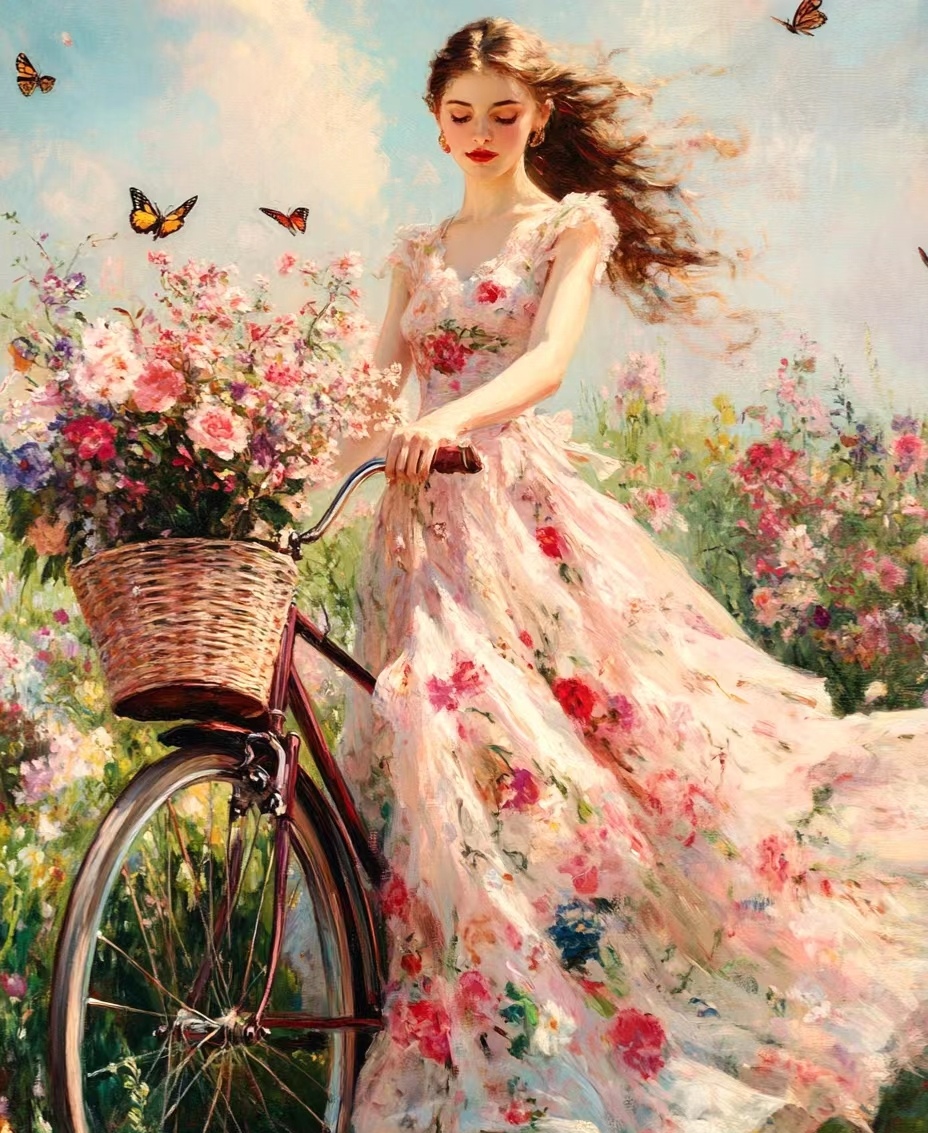 油画欣赏,唯美少女