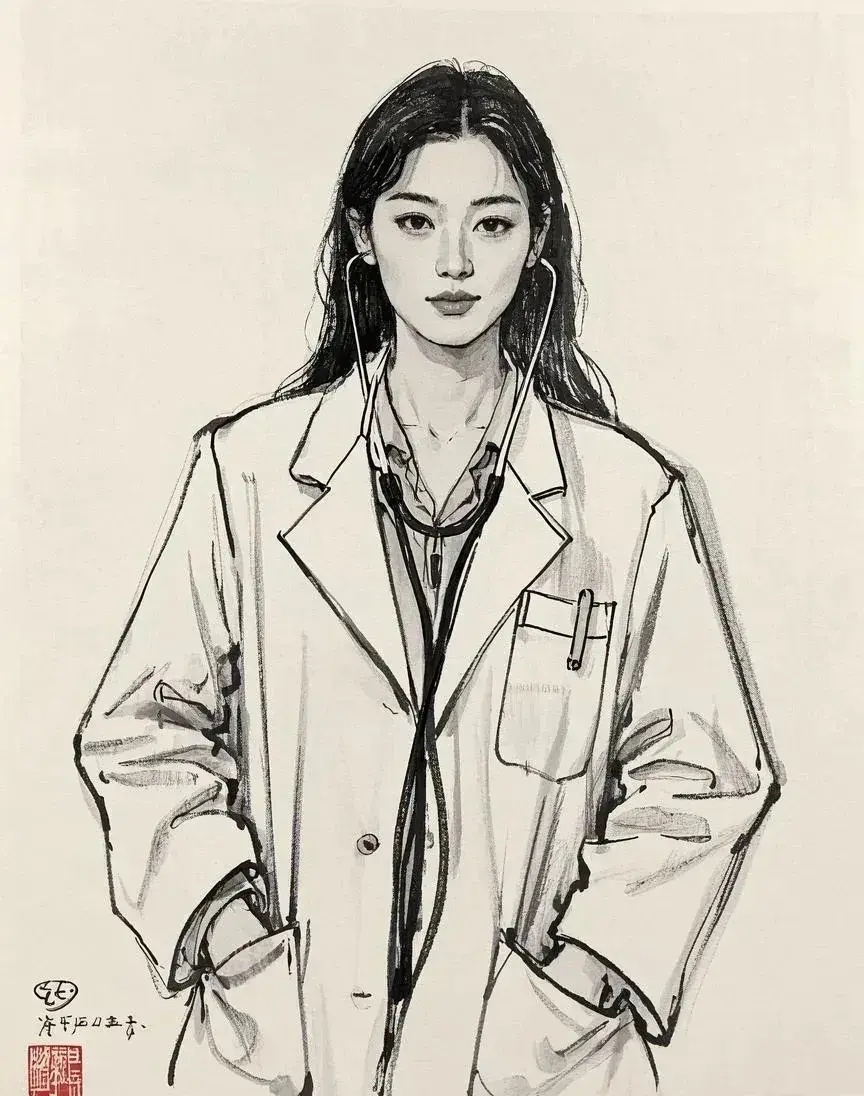 医生能松口气,集中精力速战速决,都是为了手术效果医生素描医生怎么画