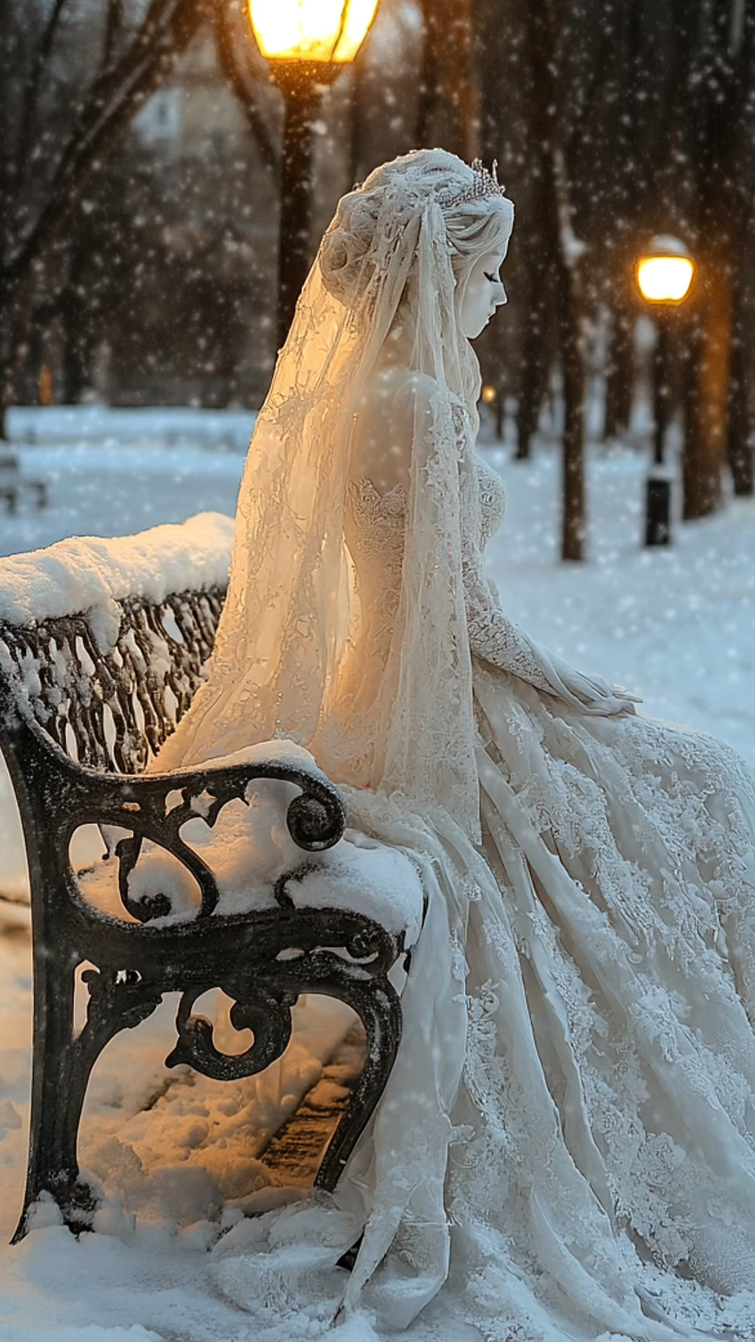 这位美丽的雪姑娘,你是在等冬先生嘛