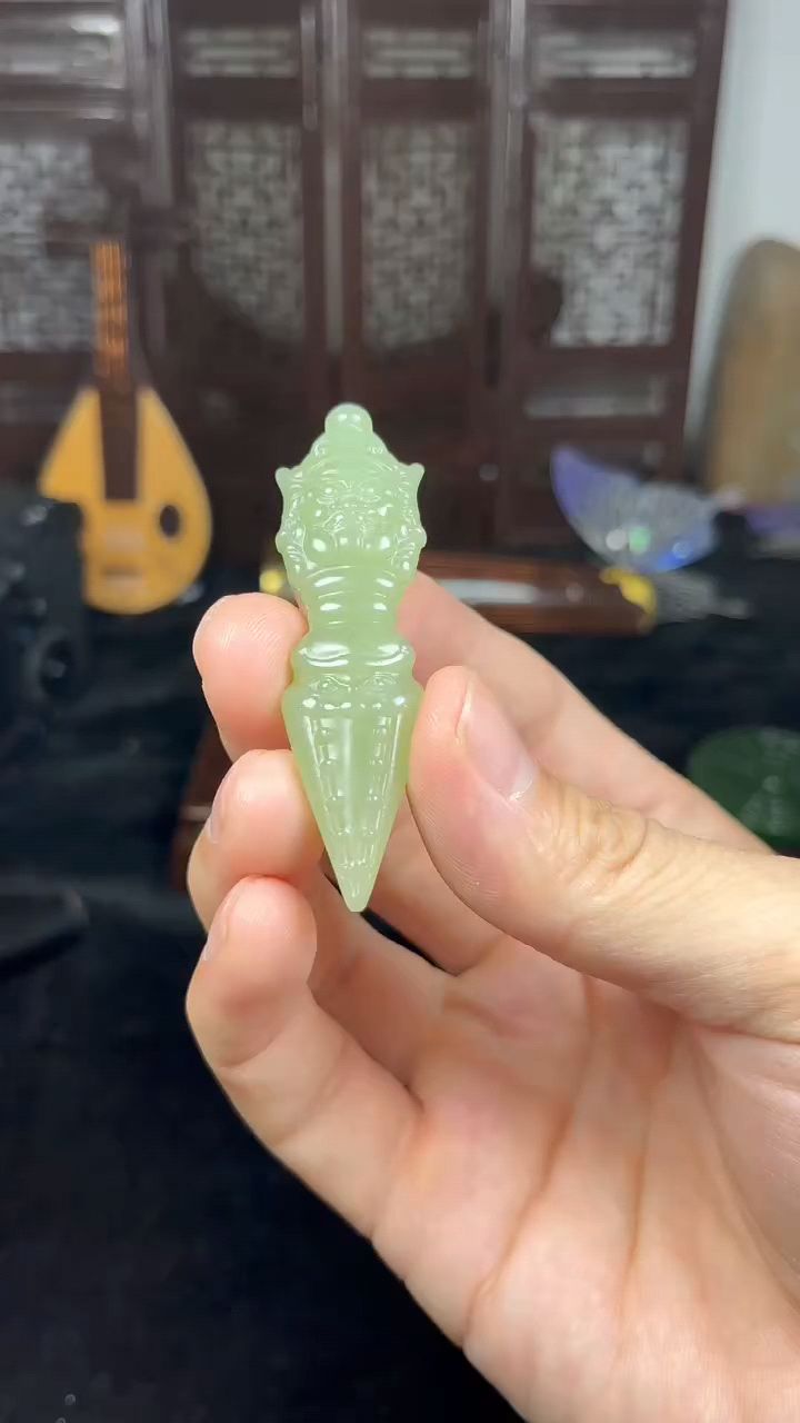 黄口料和田玉降魔杵