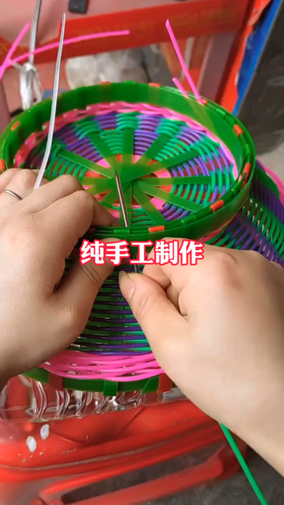 纯手工编织小篮子