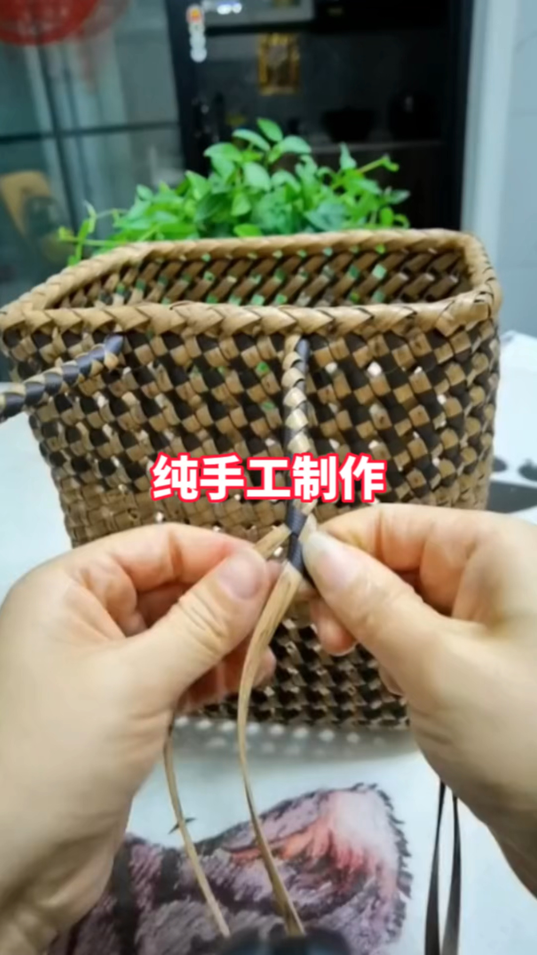 纯手工编织小背篓