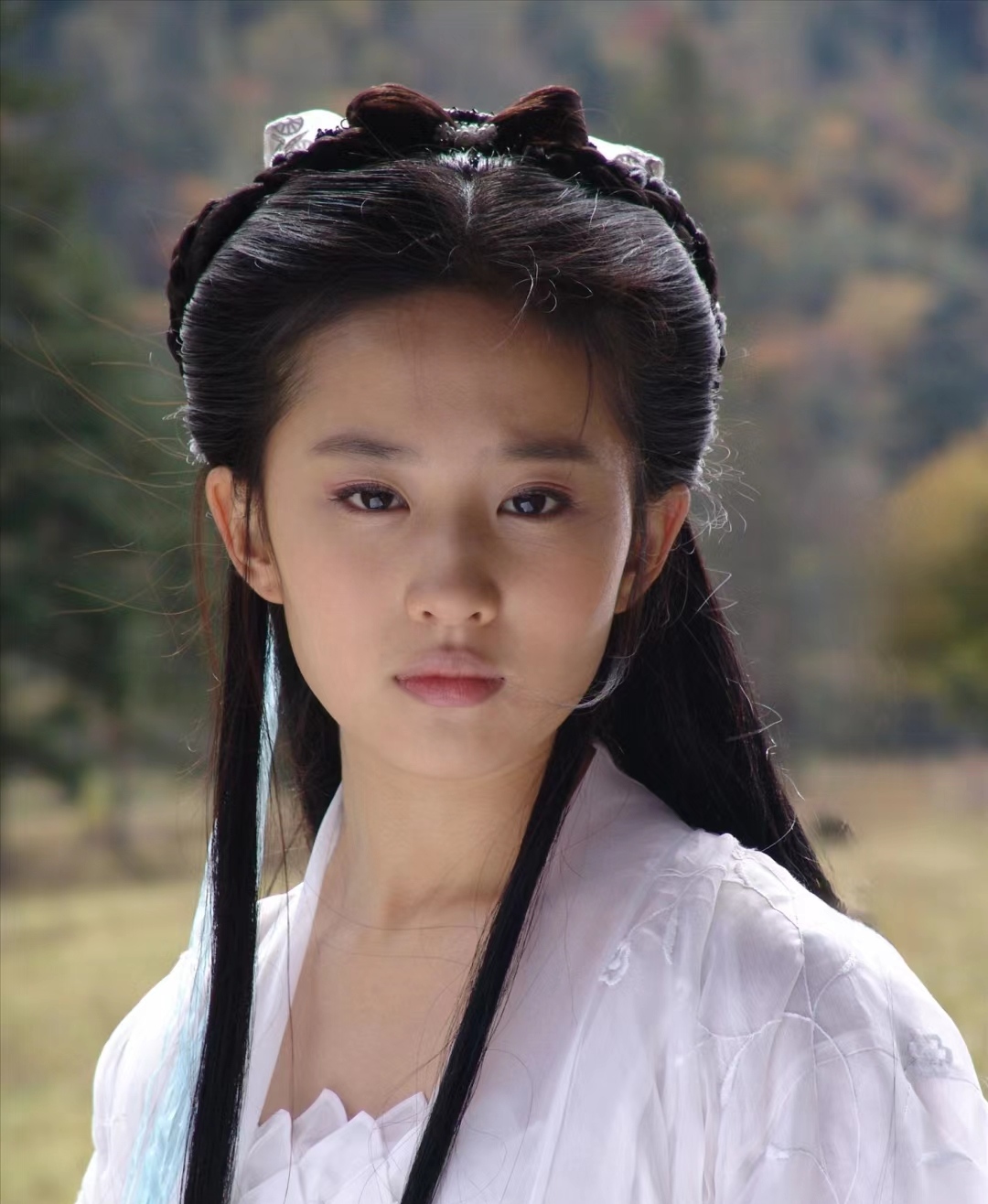 刘亦菲饰演的小龙女,不愧是绝世容颜呀,她的妆容虽然很淡,但是她的