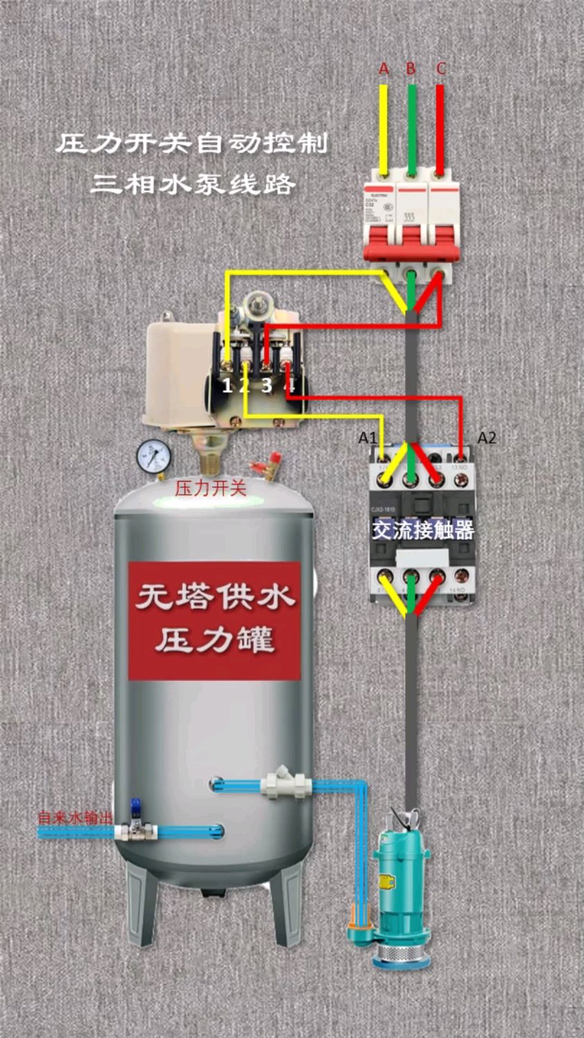 220v抽水机接线图图片