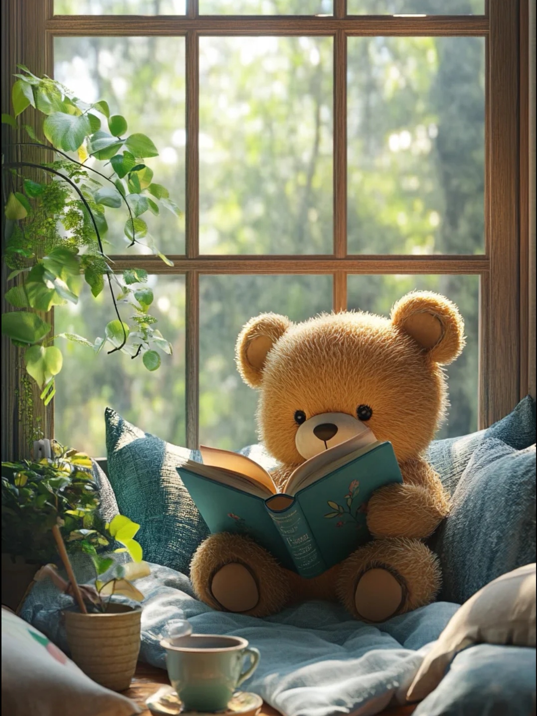 两只熊看书图片熊看书图片小熊读书的照片大树下读书的小熊嘻嘻图片