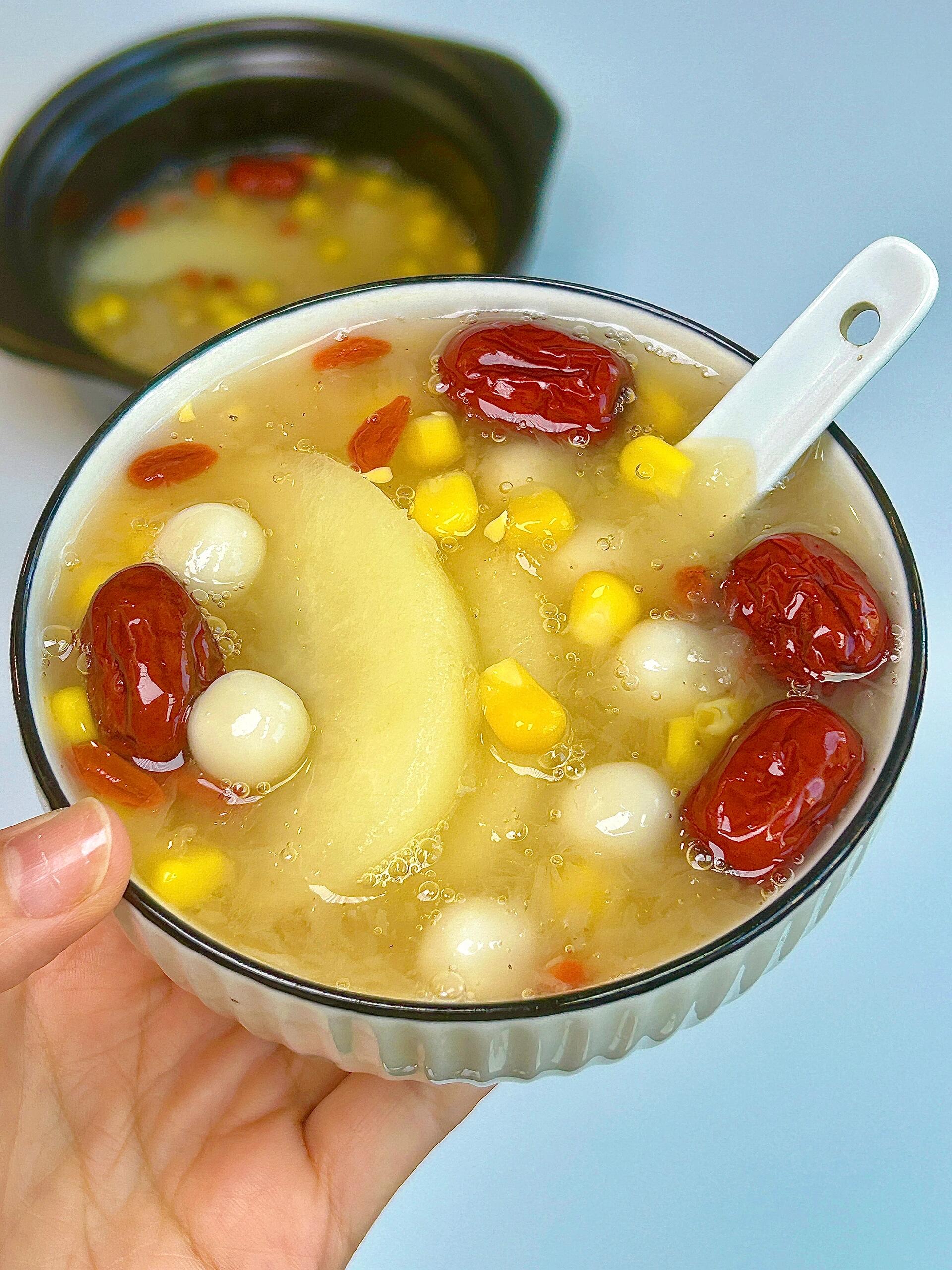 3次,真的巨友好,味道清甜,水果玉米一口爆汁,雪梨脆甜脆甜的