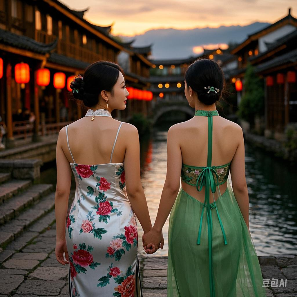 古城旗袍妇女古城美女背影图片旗袍美女背影图片上半身旗袍背后要怎样