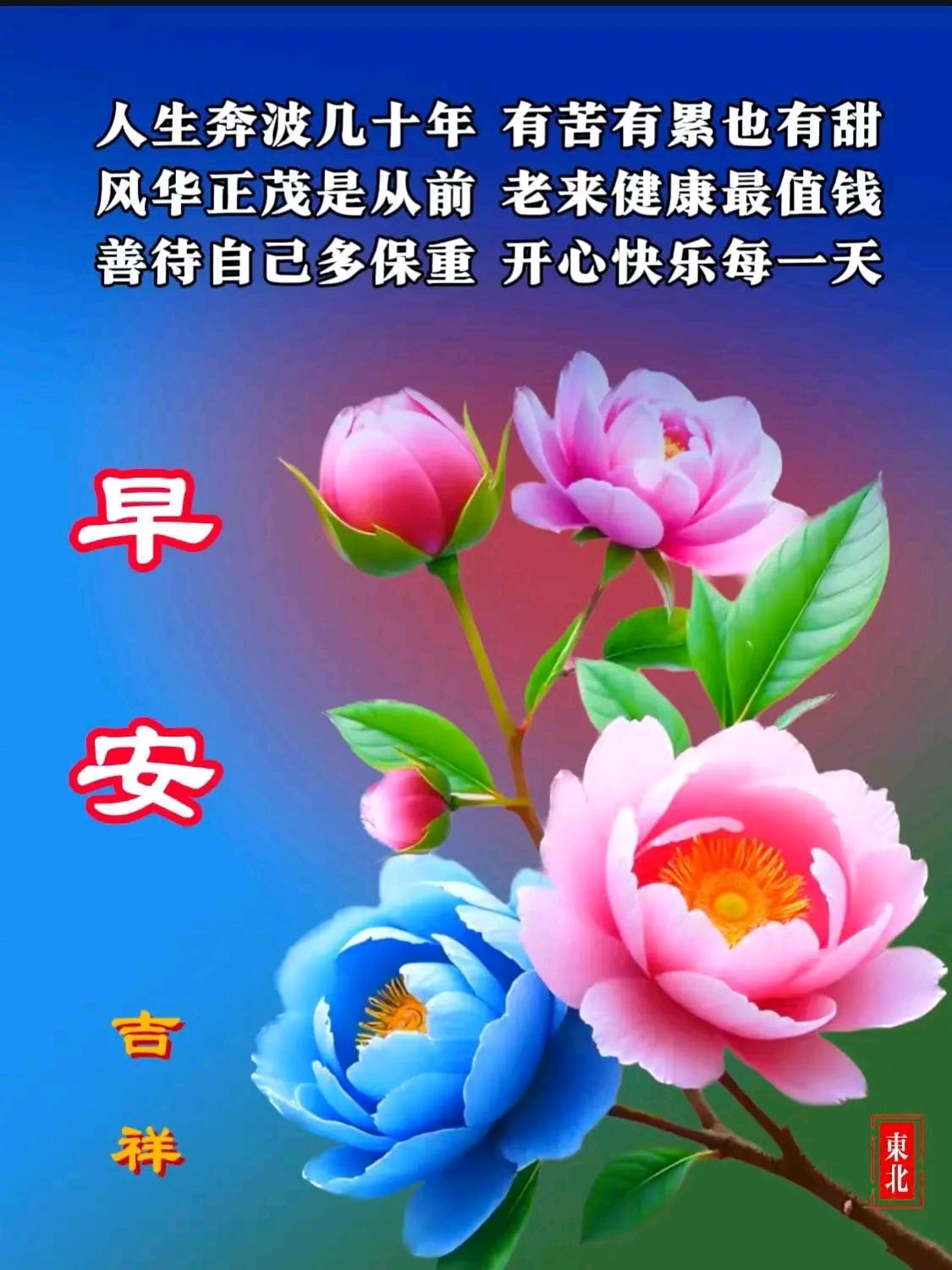 人生奔波几十年,有苦有累也有甜. 风华正茂是从前,老来健康最值钱