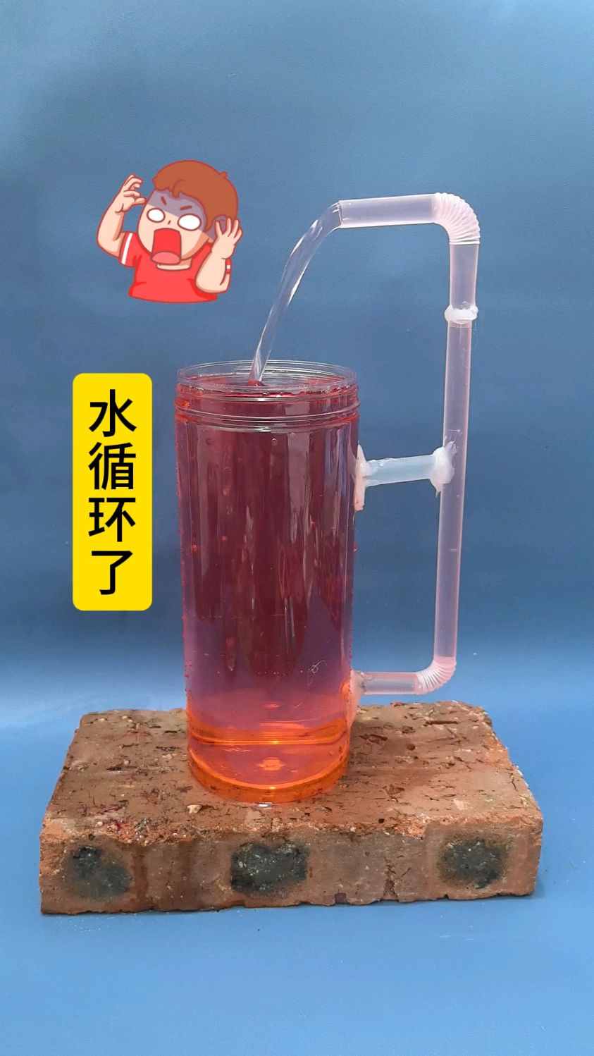 用杯子吸管做的水循环系统