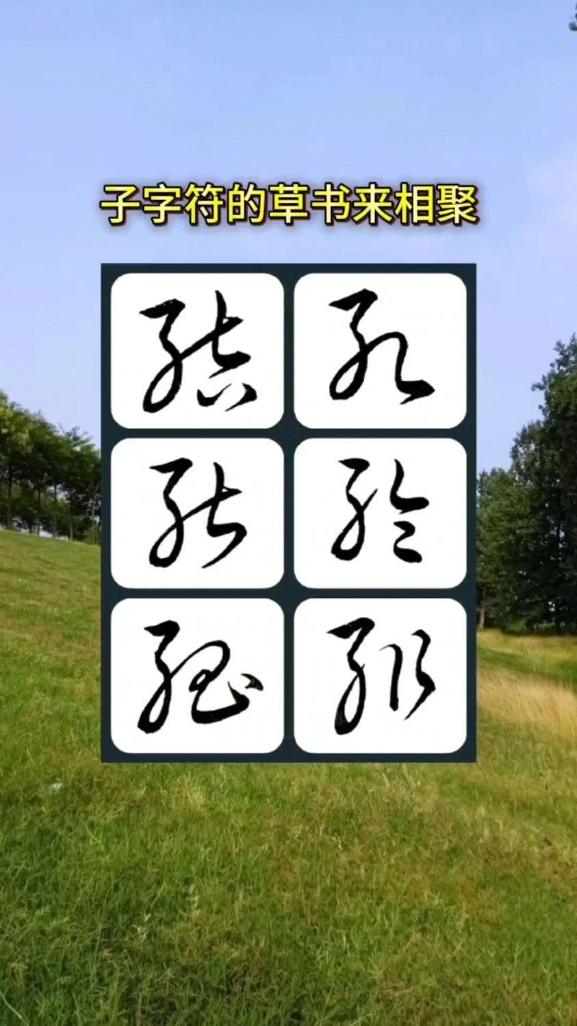 子字符的草书,能孤等字的写法