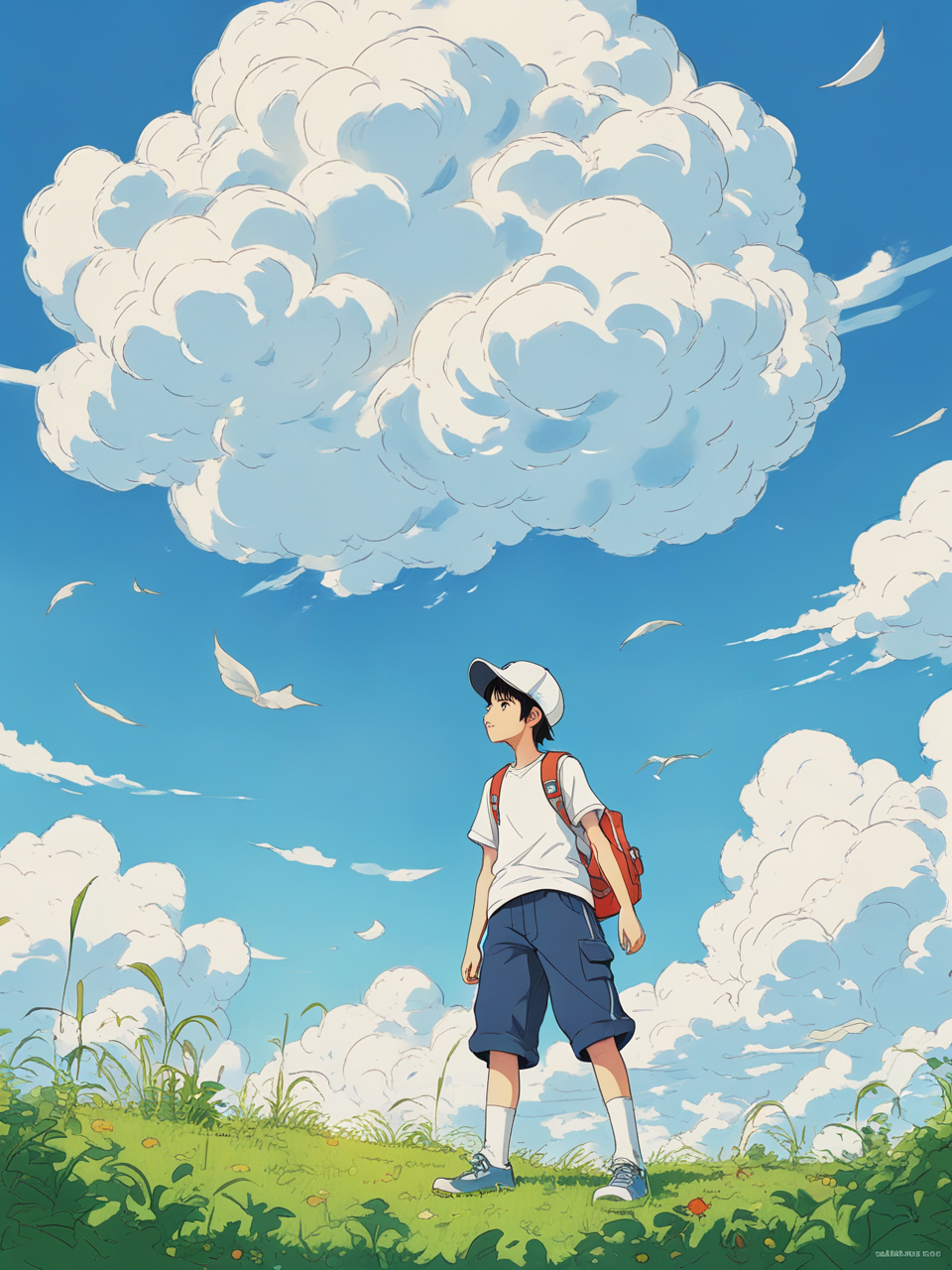 治愈系插画图片分享,青春男孩