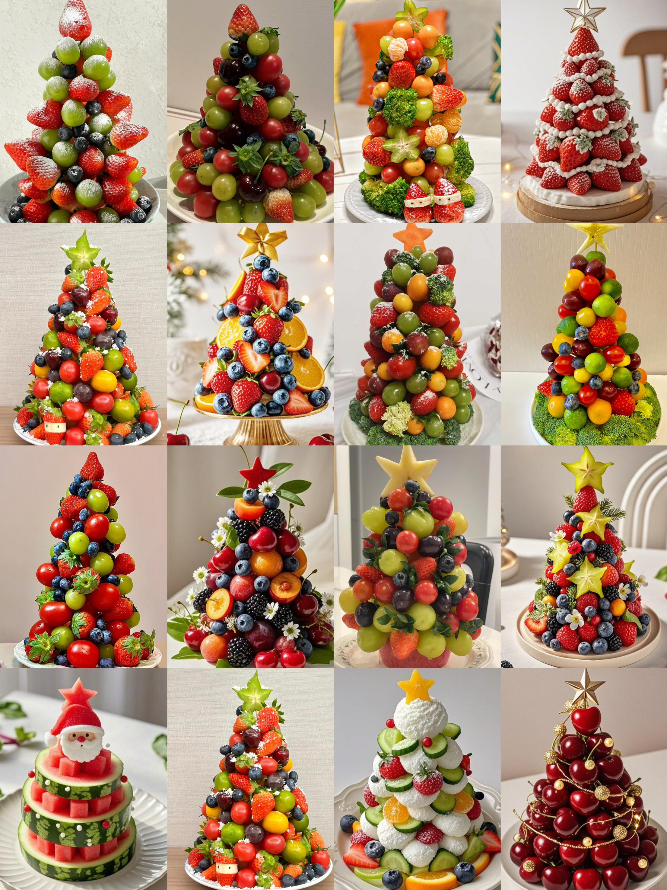 谁还没收到好朋友做的水果圣诞树水果圣诞树氛围