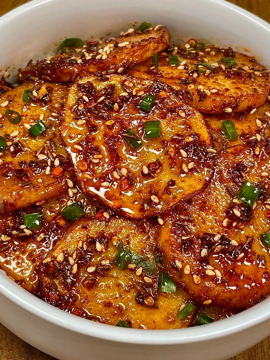 挑选几个圆润饱满的土豆,去皮洗净后切成薄片