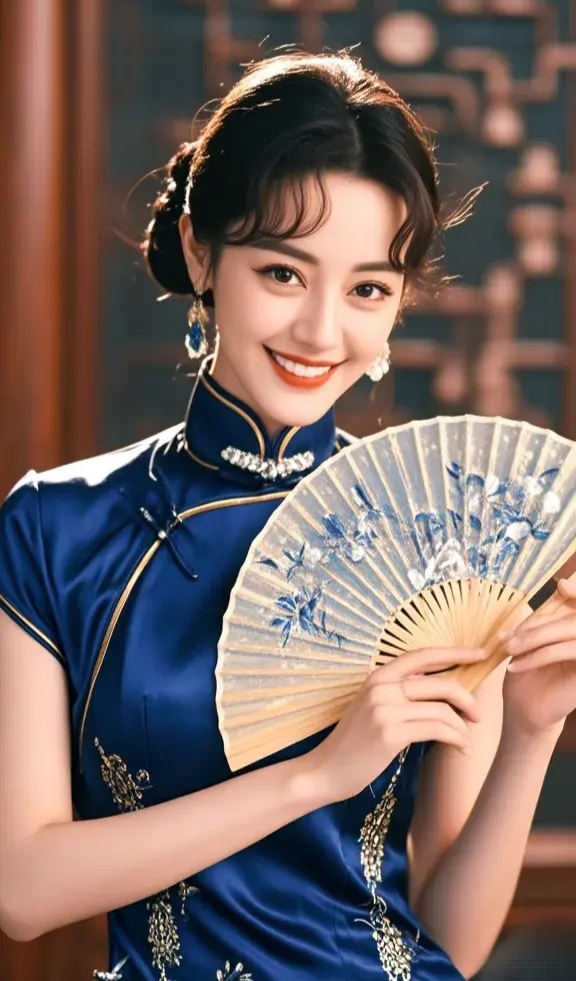 迪丽热巴穿上旗袍,如同艳丽的玫瑰,娇艳欲滴